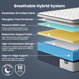 VISCOFLEX Firm King Mattress 14 Inch, Breathable Hybrid Mattress in a Box with Targeted Spinal Support and Pain Relief, Motion Isolation Pocket Springs - Fiberglass-Free, CertiPUR-US, 365-Night Trial VISCOFLEX