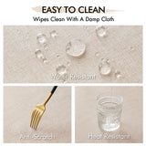 MIULEE Natural Thick Polyester Linen Rectangle Tablecloth with Decorative Cutouts Waterproof Stain and Wrinkle Resistant Table Cloth Farmhouse Table Cover for Thanksgiving Dining Party, 55 x 120 inch MIULEE