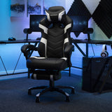 RESPAWN 110 Pro Gaming Chair - Gaming Chair with Footrest, Reclining Gaming Chair, Video Gaming Computer Desk Chair, Adjustable Desk Chair, Gaming Chairs For Adults With Headrest Pillow - White RESPAWN
