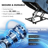 Trustyue Dual Motor Power Lift Recliner Chair, Lift Chair with Massage and Heat for Elderly, Lay Flat Recliner, Standing Assistance, Infinite Position Reclining, Living Room Chair, Chenille, Blue Trustyue