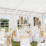 DWVO 20x30FT Heavy Duty Party PVC White Tent Wedding Event Shelters Upgraded Galvanized Ripple Canopy with Large Roof Removable Sidewalls & 3 Storage Bags 600D Oxford Commercial DWVO