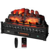TURBRO Eternal Flame 30 in. WiFi Infrared Quartz Electric Fireplace Log Heater with Sound Crackling, Realistic Pinewood Logs, Adjustable Flame Colors, Remote Control, Thermostat, Timer, EF30-PB, 1500W TURBRO