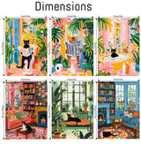 Canrichshop 6 Pack Cat Paint by Numbers Kit for Adults Without Frame,Funny Black Cat DIY Adults' Paint-by-Number Kits on Canvas,Easy Acrylic Painting Beginners Decor 9.8x13.8 Inch Canrichshop