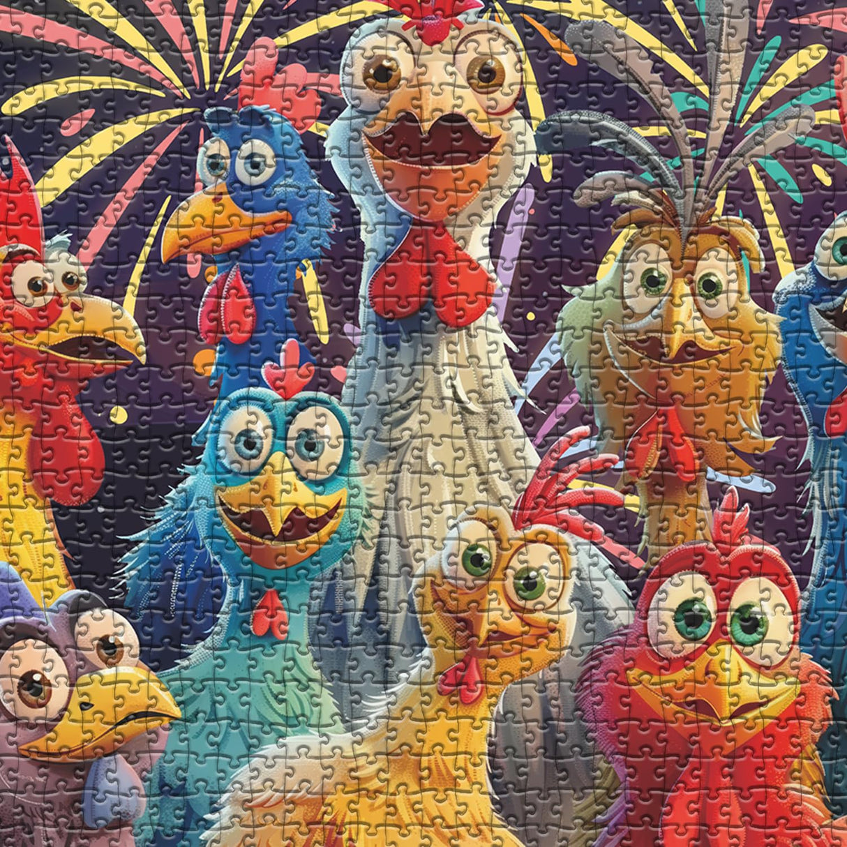 Chicken Puzzles for Adults 1000 Pieces, PICKFORU Happy Chicken Jigsaw Puzzle 1000 Pieces, Funny Rooster Hard Difficult Thanksgiving Puzzle as Wall Art PICKFORU