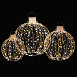 Tangkula Christmas LED Light Balls for Tree (3 Pack), Outside Lighted Sphere with 180 Warm White & 180 White LED Lights, Holiday Lighted Decorations, Christmas LED Light Balls for Indoor Outdoor Decor Tangkula