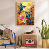 Hummingbird Diamond Art Kits for Adults- Hummingbird Diamond Painting Kits Adults, Animals Gem Painting Kit for Home Wall Decoration Gift 12x16 Inch Gemozaic