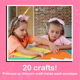 Craftikit® 20 Award-Winning Princess & Unicorn Crafts for Kids Ages 3-10 Years, All-Inclusive Toddler Arts and Craft Kits for Kids, Fun Toddler Craft Box for Girls in Preschool Craftikit