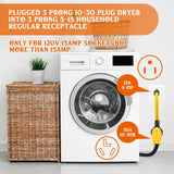 Kanayu NEMA 5-15P to 10-30R 15Amp Dryer Adapter Cord Compatible Female Power Adapter 15 Amp 3 Prong Female Receptacle ONLY for 120V Device EV Power Cord, 12Inch long Kanayu