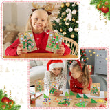 Justforjoyful 24 Sets Christmas Card Making Craft Kit for Kids 3D Christmas Tree Cards Crafts DIY Handmade Greeting Card Holiday Xmas Art and Crafts Supplies for Christmas Home Classroom Activities Justforjoyful