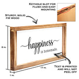 Happiness Homemade Inspirational Farmhouse Decor, Rustic Wall Art, 8x17 Inch Wood Framed MAINEVENT