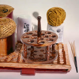 Brainmart Wooden Crochet Hooks Holder - 12 Holes Storage Organizer for Crochet Tools, Crochet Hooks Holder, Rosewood Knitting Needle Storage for Crocheters Brainmart