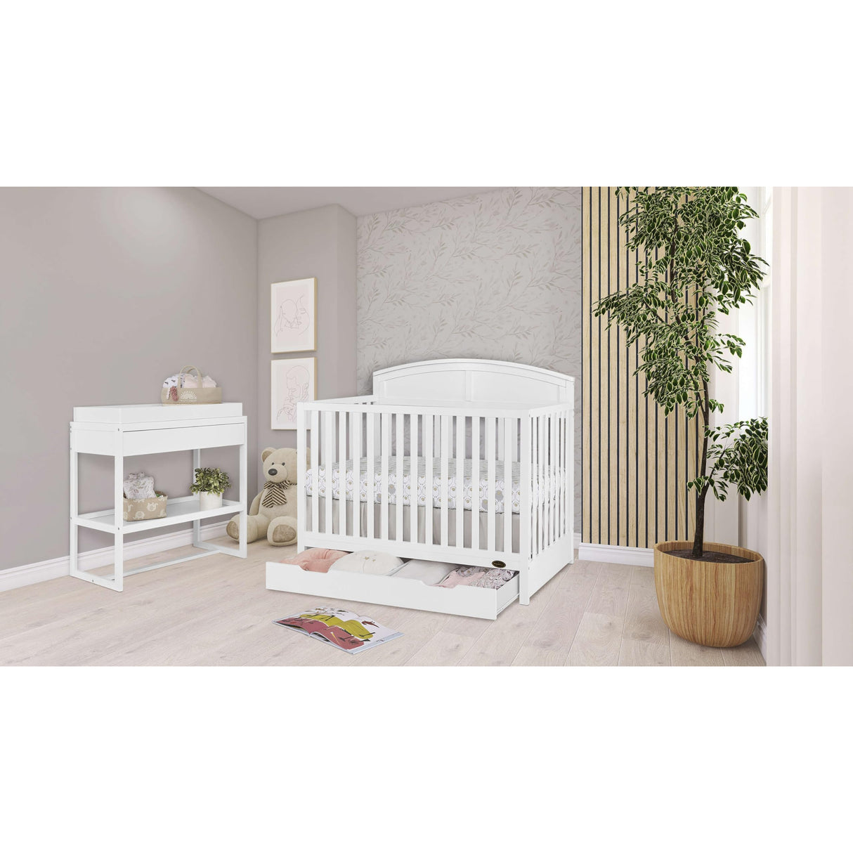 Dream On Me Storybrooke 5 in 1 Convertible Crib with Under Drawer Dream On Me