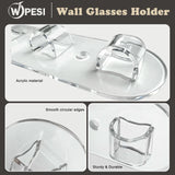 WPESI Wall Glasses Holder 2 pack,Sunglass Organizer,Acrylic Sunglasses Display,Sunglasses Rack for Hanging Your Multiple Eyeglasses, Sunglasses Holder Eyeglass Holder Stand (Clear, 6 Slots) WPESI
