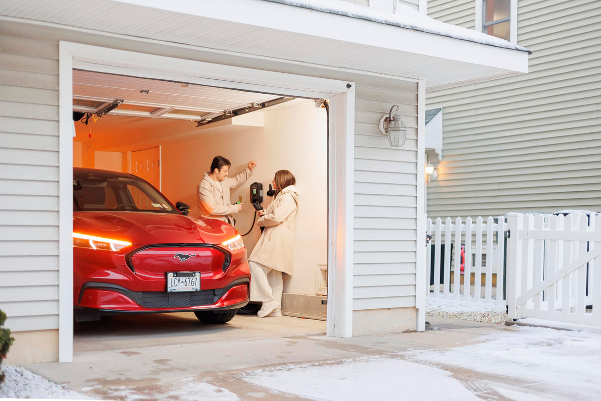 MACH 1: Fast 48 Amp Level 2 EV Charger, Wall-Mount Electric Vehicle Charging Station, 200-240V Hardwire or NEMA 14-50. J1772 car Connector & Tesla NACS, Indoor/Outdoor, 30ft Cable evse Adapter ApexCharger