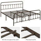 Yaheetech Classic Metal Platform Bed Frame Mattress Foundation with Victorian Style Iron-Art Headboard/Footboard/Under Bed Storage/No Box Spring Needed/King Size Bronze Yaheetech