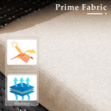 CAODOC 4-Piece Wicker Patio Furniture Set, All-Weather Rattan Conversation Bistro Loveseat Chair and Table Set for Balcony, Backyard and Deck with Soft Cushions and Metal Table(Tan) CAODOC