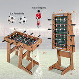 Goplus Folding Foosball Table, 27” Wooden Soccer Game Table with 2 Foosballs & Score Keepers, Indoor Outdoor Portable Football Game Set for Kids Adults, Arcades, Bar, Party, Family Nights Goplus