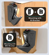 QINGENO Quick-Access Mounted Nightstand Handgun Gun Safe,Auto Open Lid Smart Pistol Safe with Keypad Lock/Key Lock (QG8002E Keypad) QINGENO