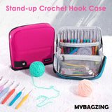 MYBAGZING Crochet Hook Case Empty - Crochet Hook Organizer Case Stand Up Unique Design -Corchet Organizer - Crochet Hook Holder for Knitting & Crochet Supplies - Knitting Accessories (Case Only) MYBAGZING