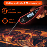 Sangaotian Digital Meat Thermometer, Instant Read Cooking Thermometer with Backlight, Magnet, Waterproof & Foldable, Fast & Precise, Ideal for Deep Fry, BBQ & Roast Turkey,Red sangaotian