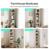 LINSY HOME 5-Shelf Bookcase, Narrow Bookshelves Floor Standing Display Storage Shelves 68 in Tall Bookcase Home Decor Furniture for Home Office, Living Room, Bed Room - White Oak LINSY HOME