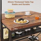 GAOMON Vintage Kitchen Island with 3-Tier Storage and 5 Hooks - Versatile Bakers Rack and Microwave Stand GAOMON