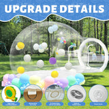 10FT Inflatable Bubble House, PVC Inflatable Balloon House for Kids and Adults with 100 Balloons Clear Bubble House Dome Inflatable with Blower& Pump for Birthday Outdoor Backyard Wedding Party Rental Heipigo