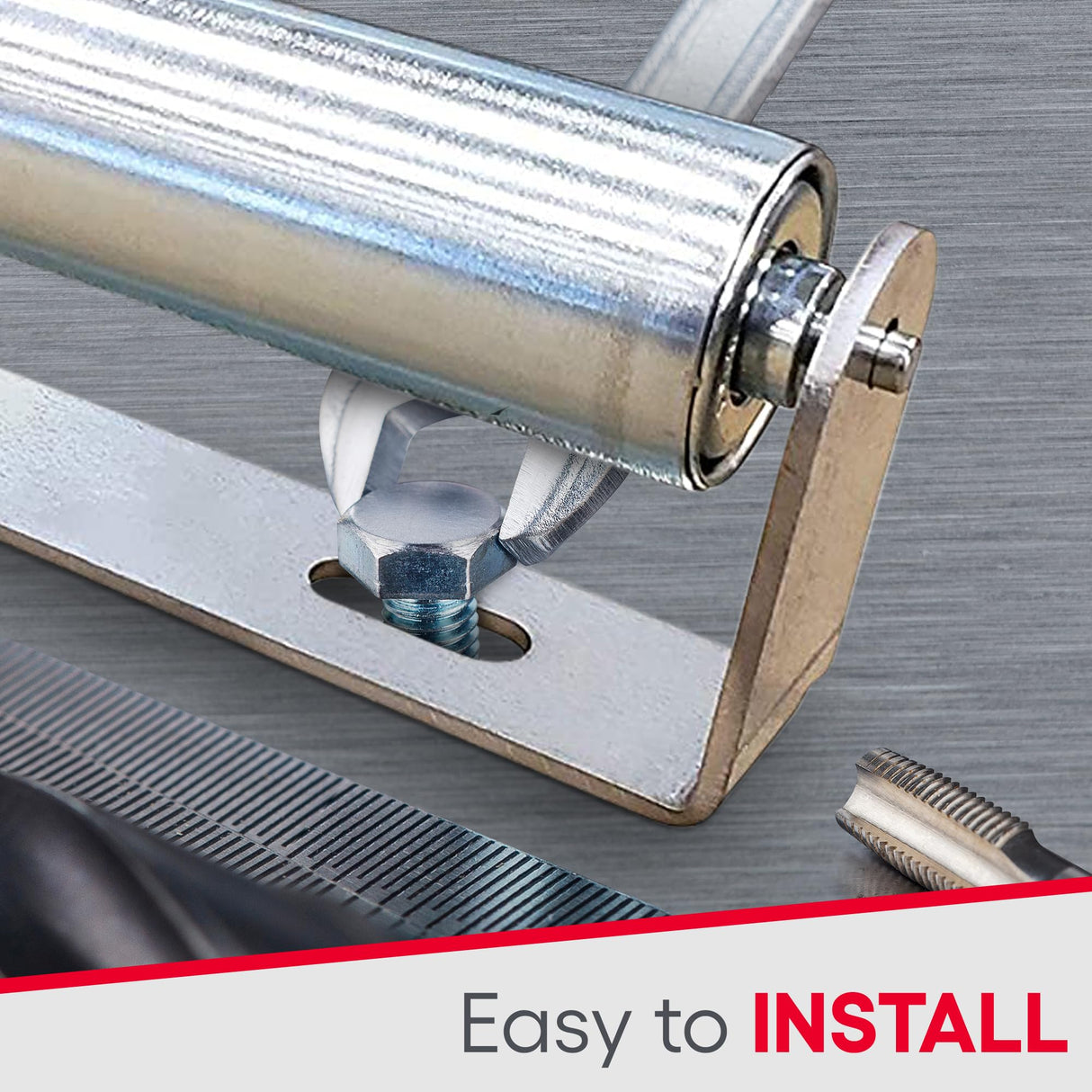 Ultimation Pack of 2 | 10" Long Roller & Bracket Set |1.5" Diameter | Galvanized Steel | Industrial Use | Easy Install | Reliable & Sturdy for Your Conveyor Needs | Can Be Used As Kayak Roller Loaders Ultimation