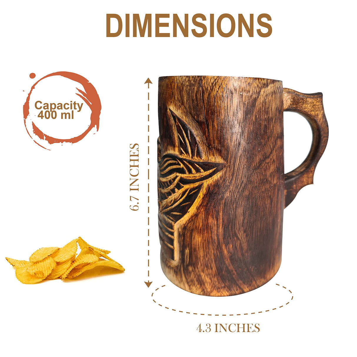 collectiblesBuy Authentic Retro Rustic Brown Hand Carved Eagle Design Embossed Large Wooden Beer Tankard Mug Food Safe for Home and Restaurants Parties Housewarming Toast Celebrational collectiblesBuy