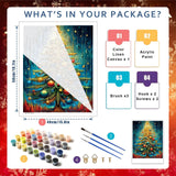 Christmas Paint by Numbers Kit for Adults - Christmas Tree Paint by Number Adult for Gift Home Wall Decor 16x20 Inch HITO