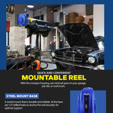 Goodyear Extension Cord Reel Retractable 12AWG x 65' Foot 3C/SJT Heavy Duty Commercial Cable Triple Tap Connector Power 15A 125VAC 1875W Goodyear