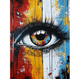 KEYIFA 5D Diamond Art Eye, DIY Diamond Painting Kits for Adults, Round Full Drill, Abstract Diamonds Dots Mosaic Painting, Crystal Gem Arts Craft for Home Wall Decor 12x16 in KEYIFA