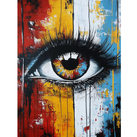 KEYIFA 5D Diamond Art Eye, DIY Diamond Painting Kits for Adults, Round Full Drill, Abstract Diamonds Dots Mosaic Painting, Crystal Gem Arts Craft for Home Wall Decor 12x16 in KEYIFA