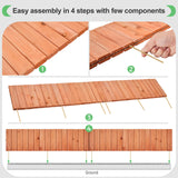 Yaheetech Wood Garden Fence,6pcs Outdoor Wooden Landscape Edging Flexible No Dig Decorative Border for Spring Yard Patio Pathway Courtyard Maintenance,Brown-178in Yaheetech