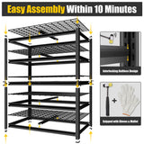 PrimeZone 47" W Heavy Duty Garage Shelving 47" W X 18" D X 72" H Adjustable Wire Storage Shelves Unit with Locking Connector, 5 Tier Metal Shelving Industrial Utility Rack for Warehouse, Basement PrimeZone