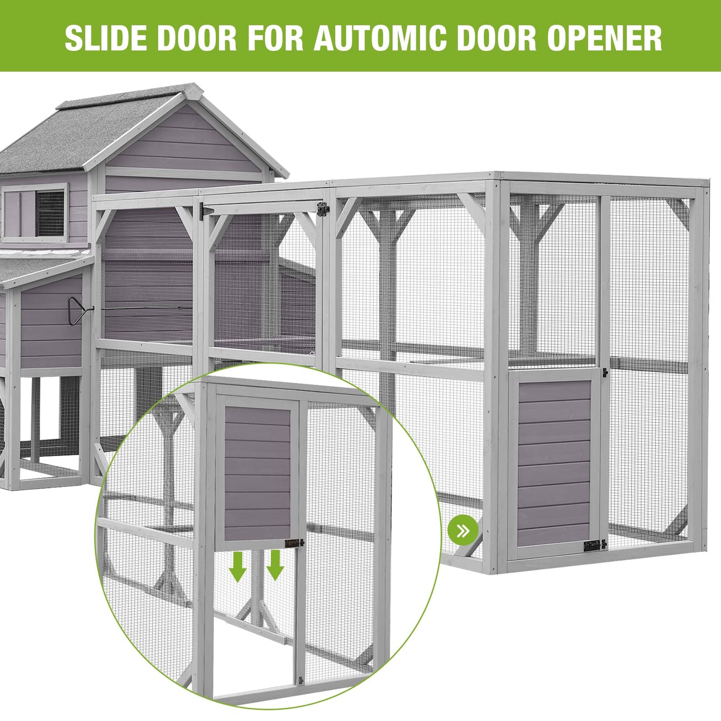 Chicken Coop 55ft² Large Chicken House with Run Wooden Hen House Poultry Cage with 6 Large Nesting Boxes,10-15 Chickens - WoodArtSupply