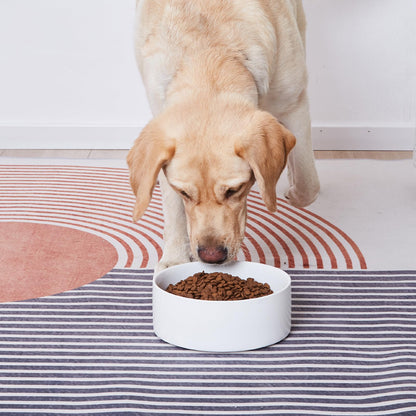 Welloyed 8'' Ceramic Dog Bowl - 70Oz Classic Dog Food Bowl Water Bowl for Medium and Large Breeds, Heavy-Duty Non-Slip Dog Dish, Food Grade Stoneware Pet Bowl, Dishwasher & Microwave Safe, White