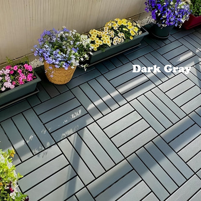 Frepers Interlocking Patio Deck Tiles, Waterproof and Non-Slip, Easy to Clean and Maintain. Ideal Use for Garden/Walkway/Balcony/Yard/Porch Decor, Home Décor, Plastic Material.(Dark Gray 36pcs)