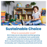 ECR4Kids 5-Compartment Mobile Storage Cabinet, 24in, Classroom Furniture, Natural ECR4Kids