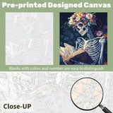 Ceiomez DIY Skull Paint by Numbers Kit for Adults, Skeleton Paint by Numbers for Adults, Halloween Adult Paint by Number Kits on Canvas for Home Decor Gift Art Work 16x20in Ceiomez