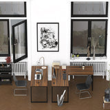 SHW Mission 55-Inch Home Office Computer Desk, Walnut SHW