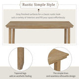 6-Piece Dining Table Set with Bench for 6 Rectangular Kitchen Table Set with 4 Chairs & Bench Retro Dining Room Table and Chairs for Kitchen, Dining Room (Natural) Bellemave