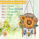 CEOVR Sunflower Diamond Painting Hanging Ornament, Dream Catcher 5D Special Shape Diamond Art, Crafts for Adults DIY Gem Art, Acrylic Home Garden Window Wall Decor with Chain, Box Kit, 6.2×7.8in CEOVR