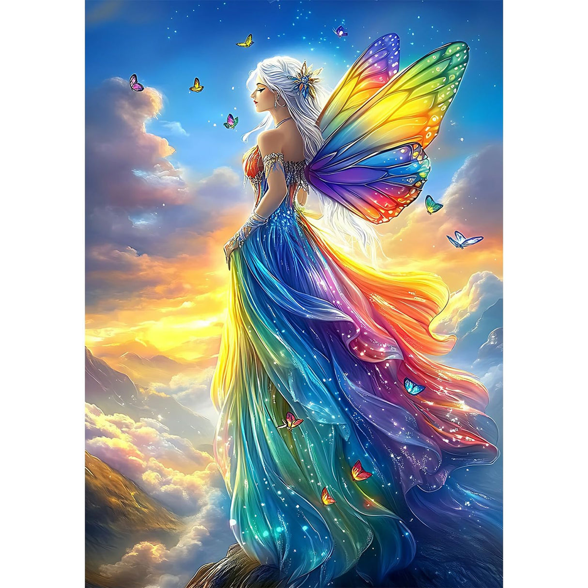 CEOVR Fairy Diamond Art Kits for Adults, 5D DIY Full Drill Diamond Painting Dots Gem Art, Adult Crafts Kits Arts and Crafts, Wall Decor for Home Office 12x16inch CEOVR