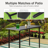 PHI VILLA 5 PCS Outdoor Counter Height Table and Chairs,Swivel Outdoor Bar Chairs with Grey Cushion and Metal bar Table for All Weather,Patio High Dining Set for Indoor,Garden,Yard PHI VILLA