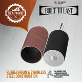 DCT 1/4 Inch Drive Drill Press Sanding Drum Kit - Rubber Sanding Drums (0.5-1.5 Inch) and Spindle Sander Sleeves, 20pc Deadwood Crafted Tools