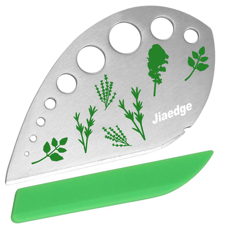 Herb Stripper, Jiaedge Green 9 holes Stainless Steel Kitchen Herbs Leaf Stripping Tool, Metal Herb Peeler for Kale, Collard Greens, Thyme, Basil, Rosemary Stripper Jiaedge