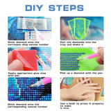 Diymood DIY 5D Diamond Painting Kits for Adults Dinosaur - Paint with Diamond Art Kits for Adults Waterfalls Full Drill Round Canvas Mosaic Beginner Home Wall Decor Gift 12x16 inch z12 Diymood