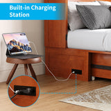 ADOWORE Queen Murphy Bed, Murphy Cabinet Bed with Built-in USB Charging Station & Large Storage Drawers, Horizontal Murphy Bed Wood Murphy Chest Bed for Bedroom, Maroon ADOWORE