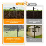 92 Inch Smart Bird Feeder Pole with Auger Anchor for Outdoor,Heavy Duty Adjustable Bird House Stand Pole,BirdHouse Post Mount Kit, Metal Squirrel Proof Baffle, 4 Shepherd Hooks (No Bird House/Feeders) SLIIMU